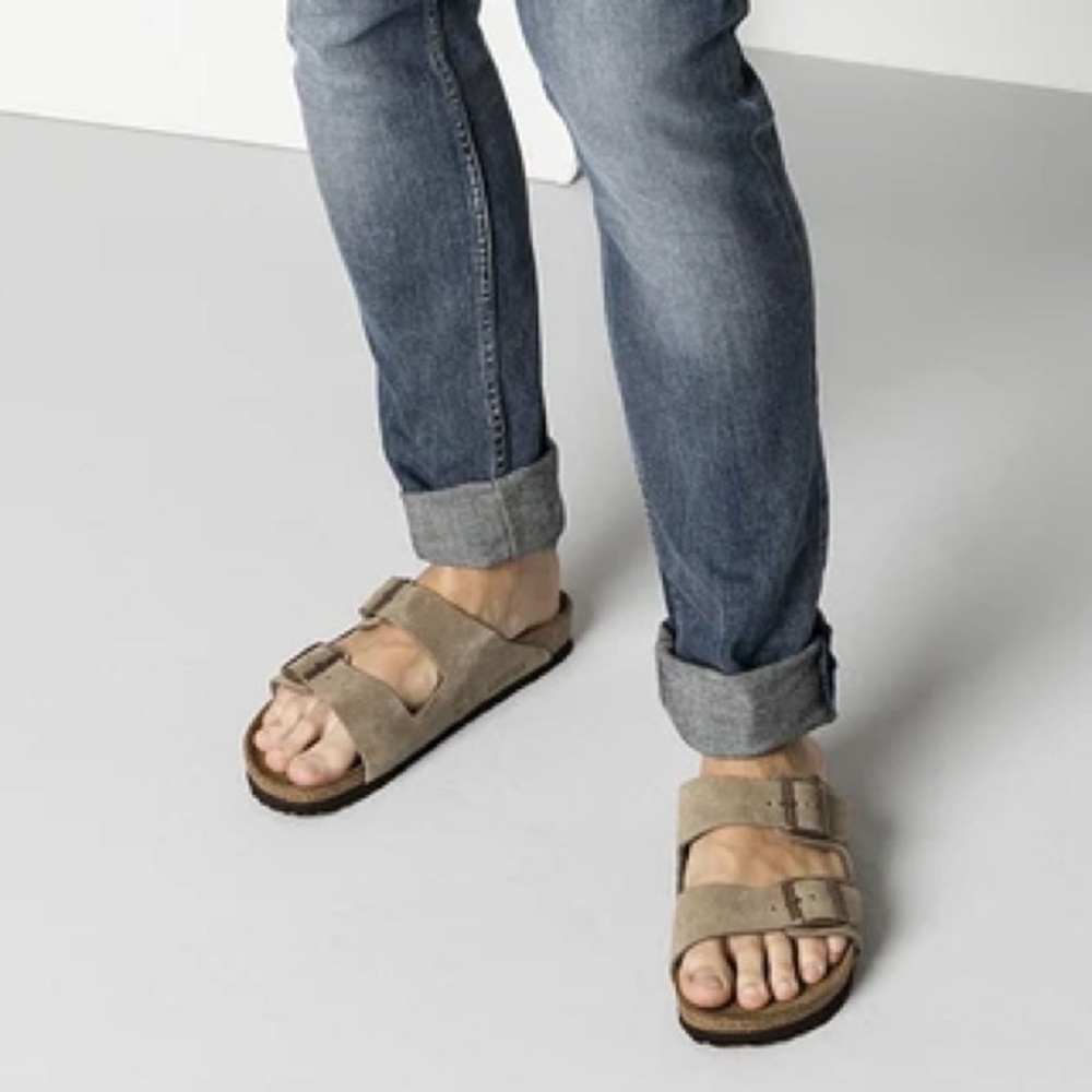 Birkenstock Arizona Taupe Suede Sandals Size 37